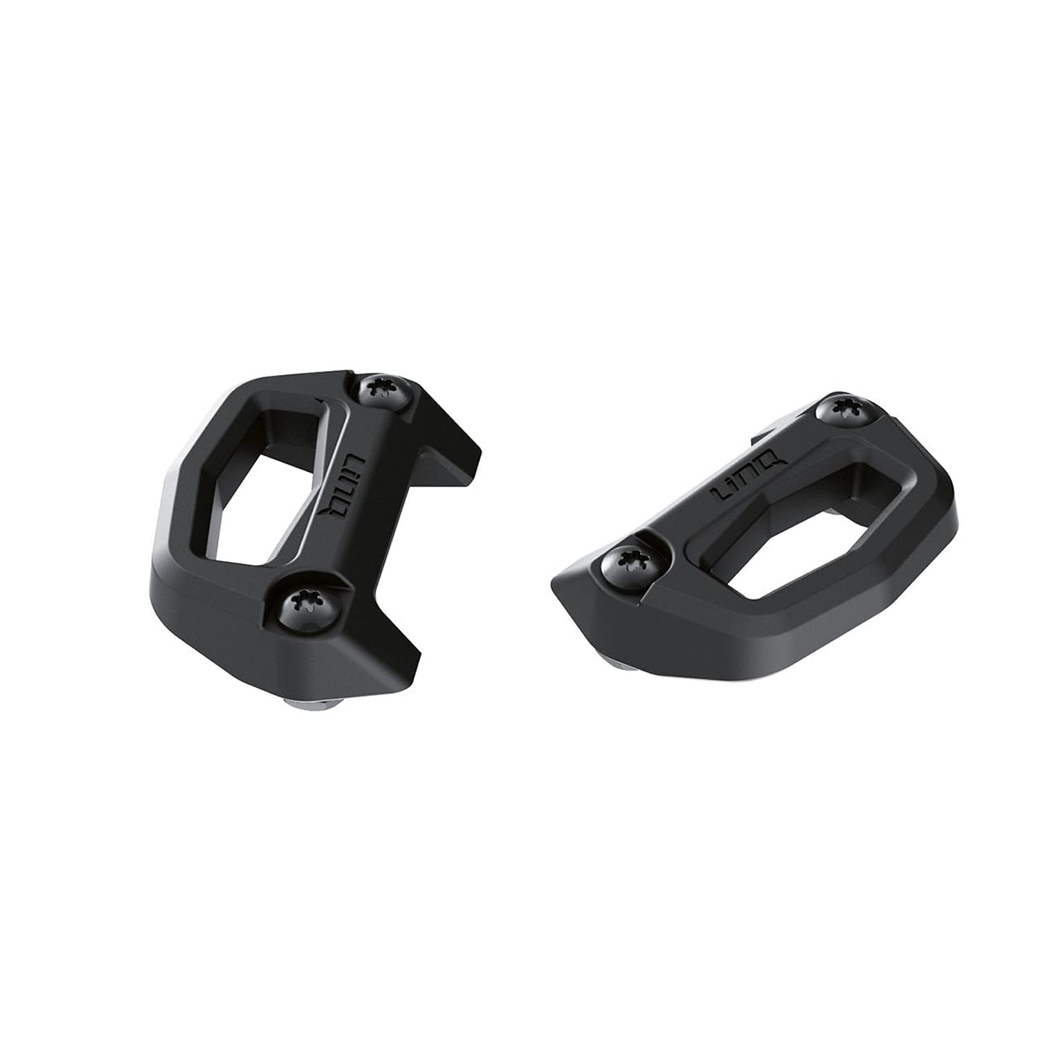 Ski‑Doo OEM LinQ bases front view showing full kit and secure mounting benefit