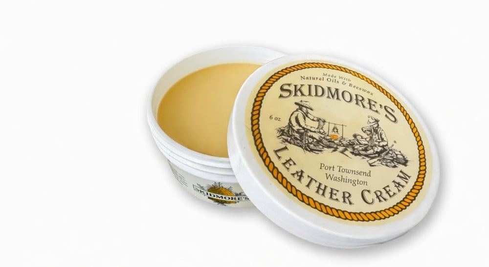 Skidmore's front packaging 6 oz tin showing label and size benefit
