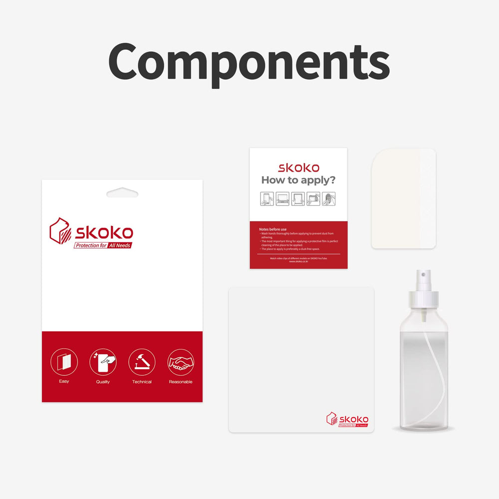 skoko close-up of transparent film texture highlighting self-healing finish