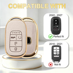 SKTLACKFB back of beige fob cover showing seam and protective TPU shell benefit