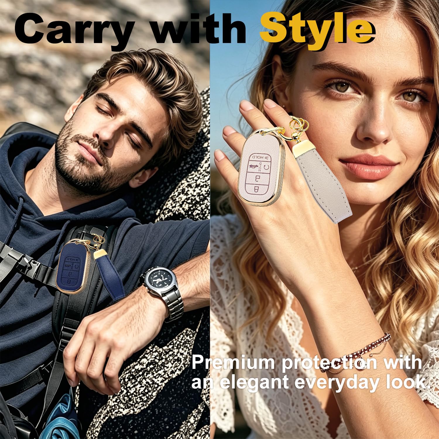 SKTLACKFB hand holding fob showing slim profile and pocket-friendly size