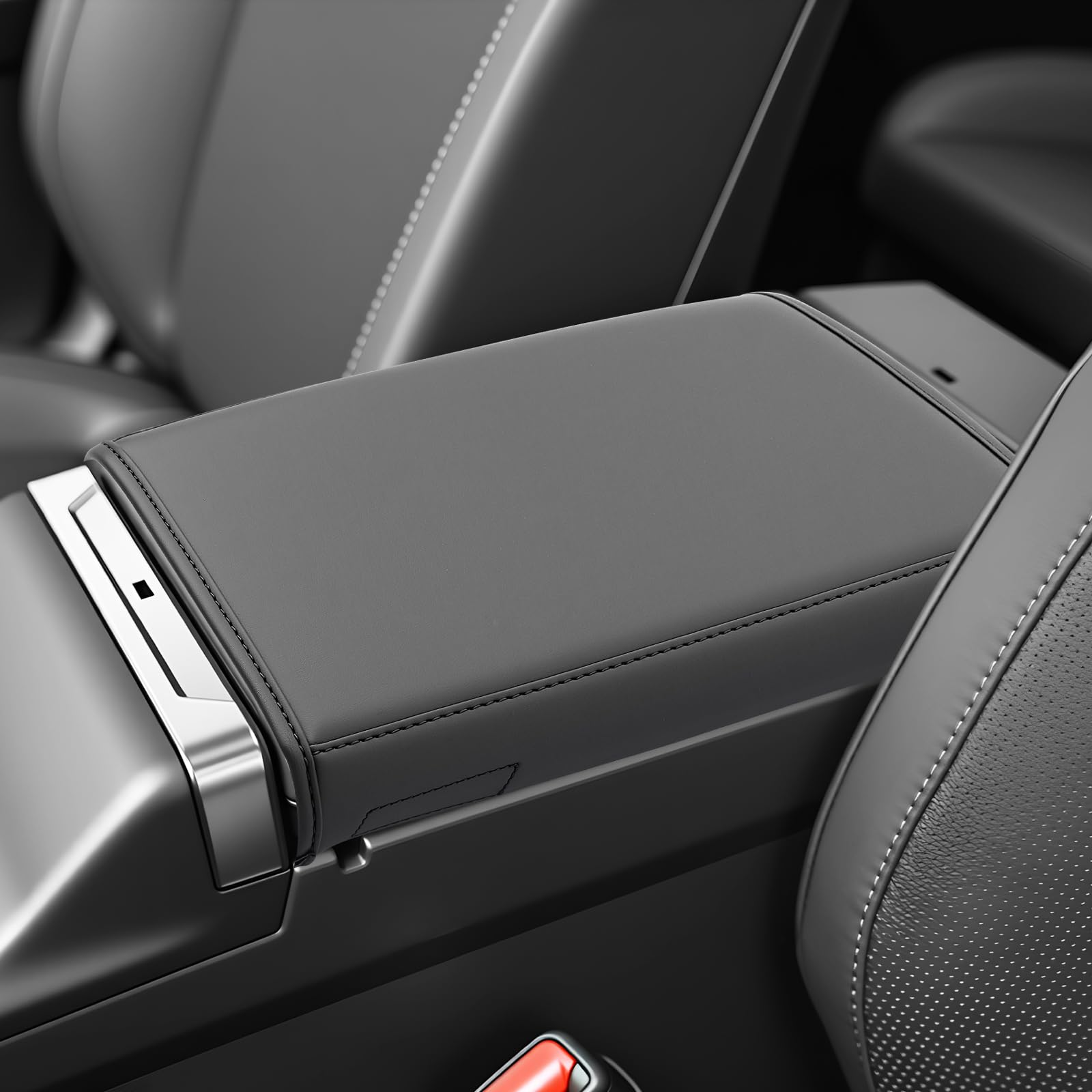 SKTU front view armrest cover showing neat fit and interior upgrade benefit