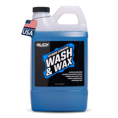 Slick Products front label on 64 oz bottle showing product name and benefits
