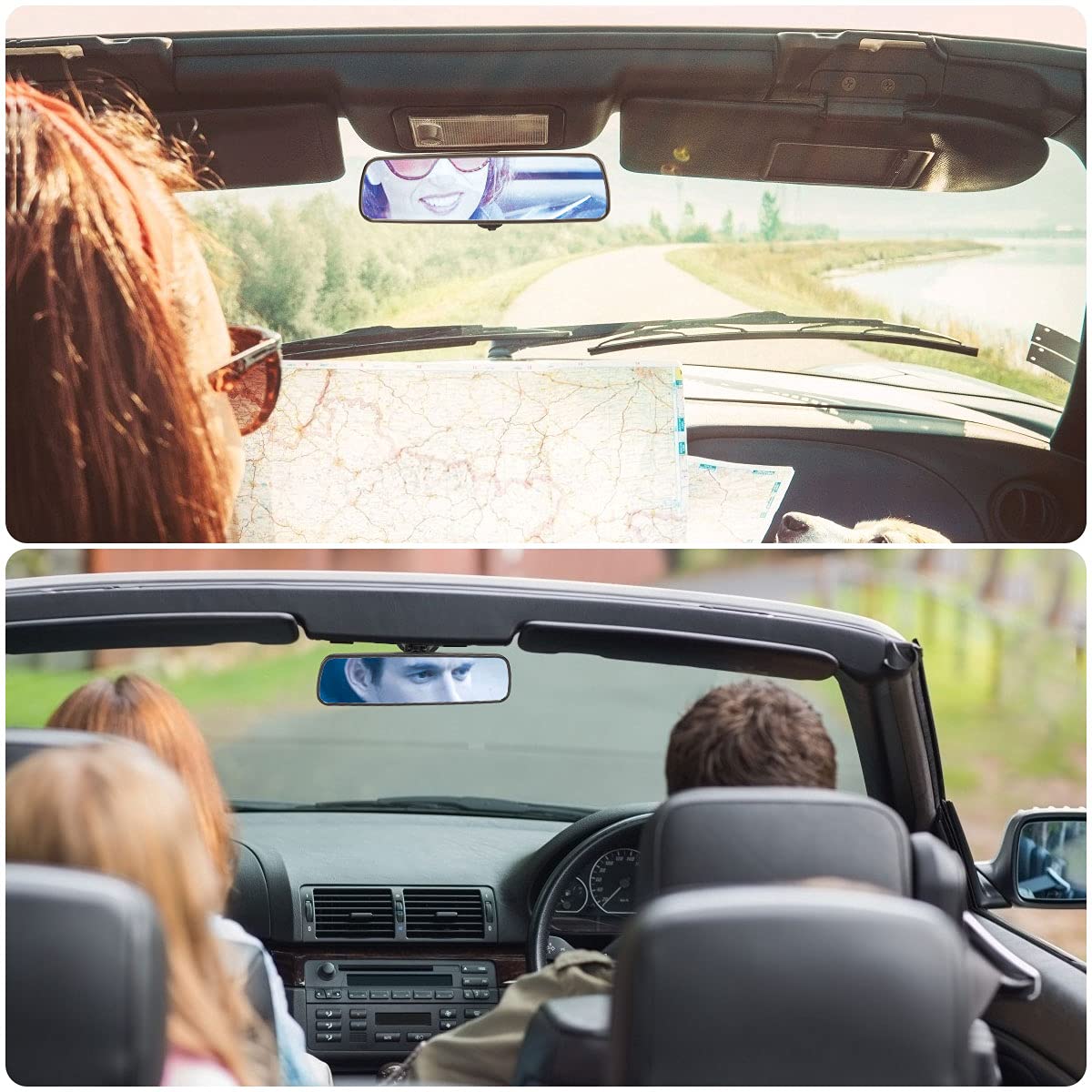 SLIIMU in-car night scene reducing headlight glare for improved night visibility benefit
