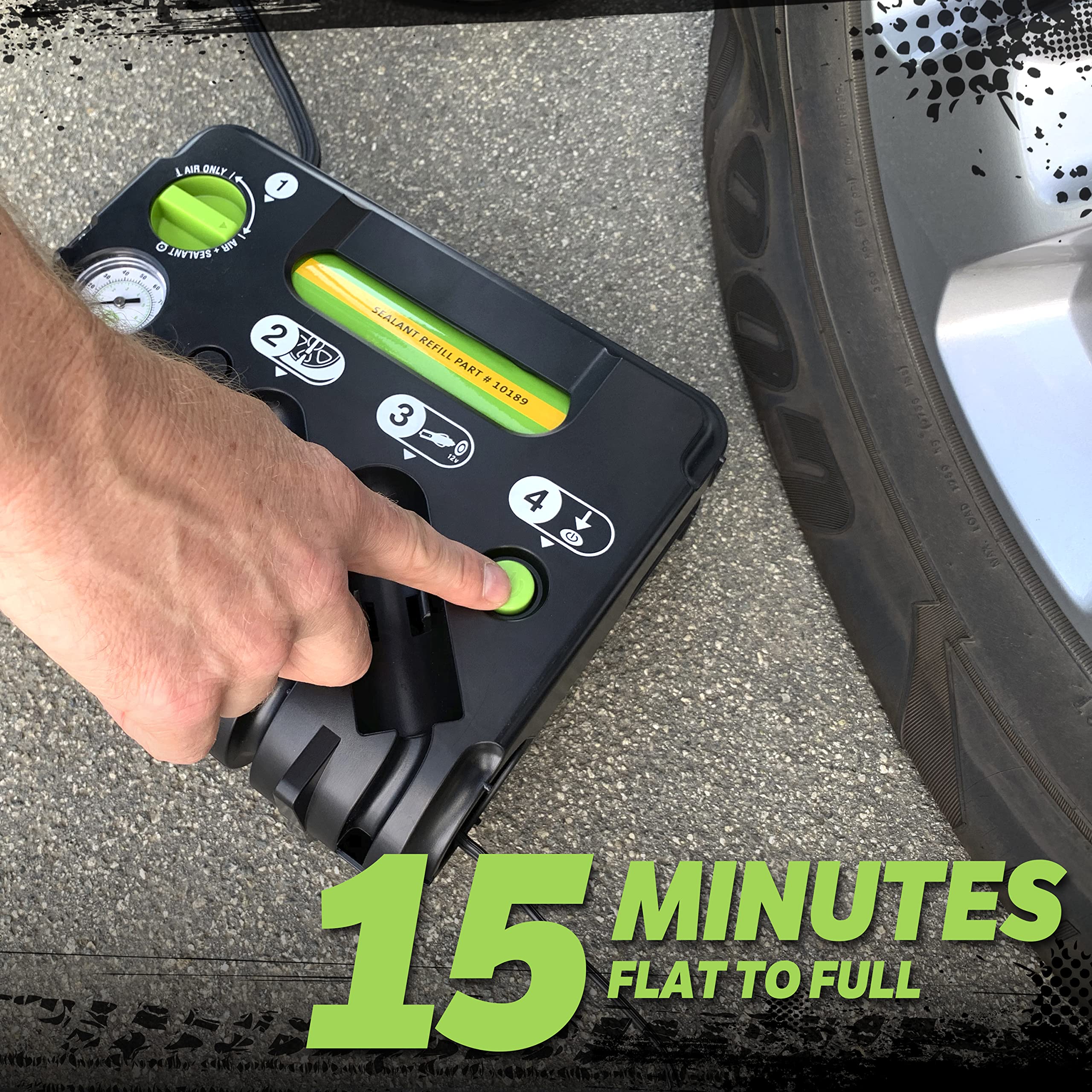 Slime digital inflator display lit showing pressure reading for accurate inflation benefit
