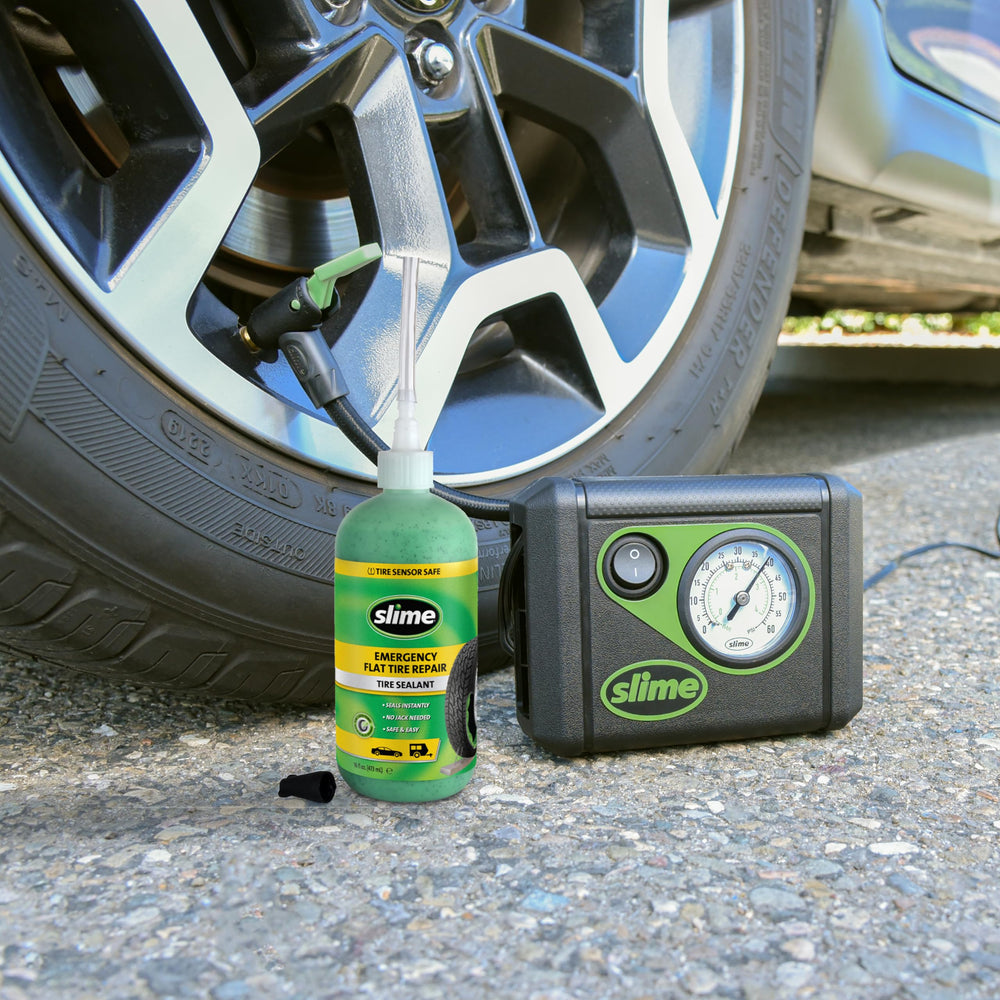 Slime electric inflator pump detail demonstrating easy inflation