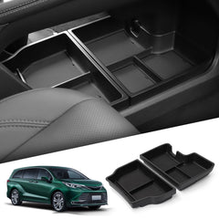 smabee front view of center console tray shows tidy storage and fit