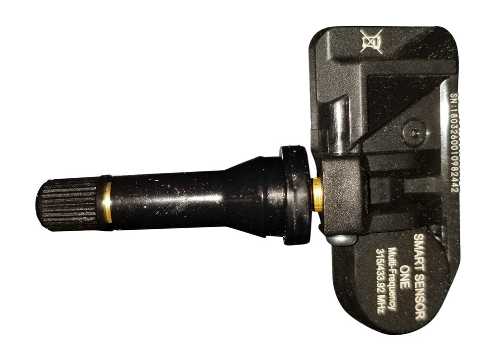 SMART SENSOR valve stem detail image highlighting metal valve and nut for secure fit and proper torque
