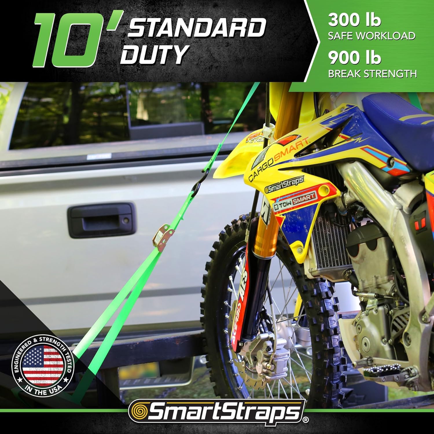 SMARTSTRAPS close-up of push-release cam buckle for quick tensioning benefit