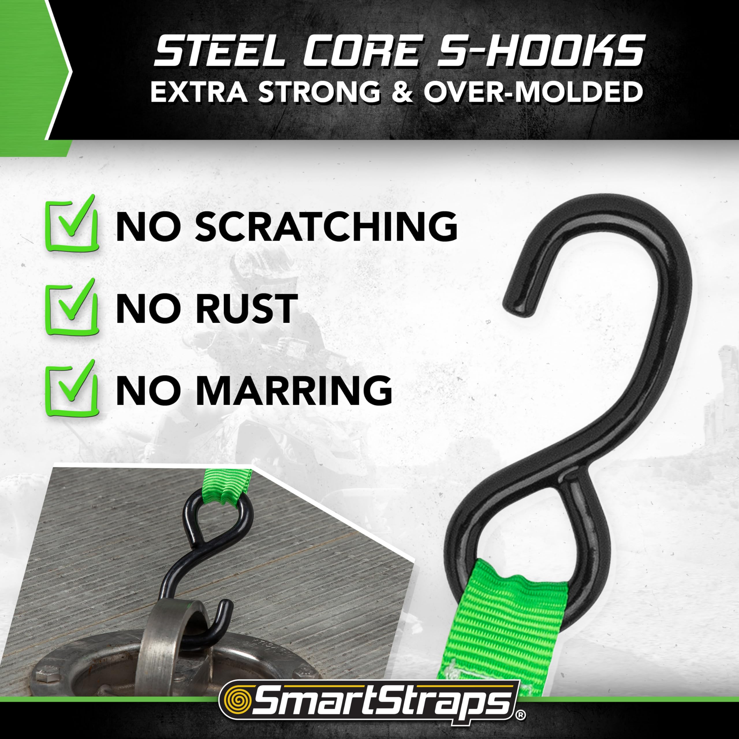 SmartStraps overmolded handle grip providing comfort and leverage