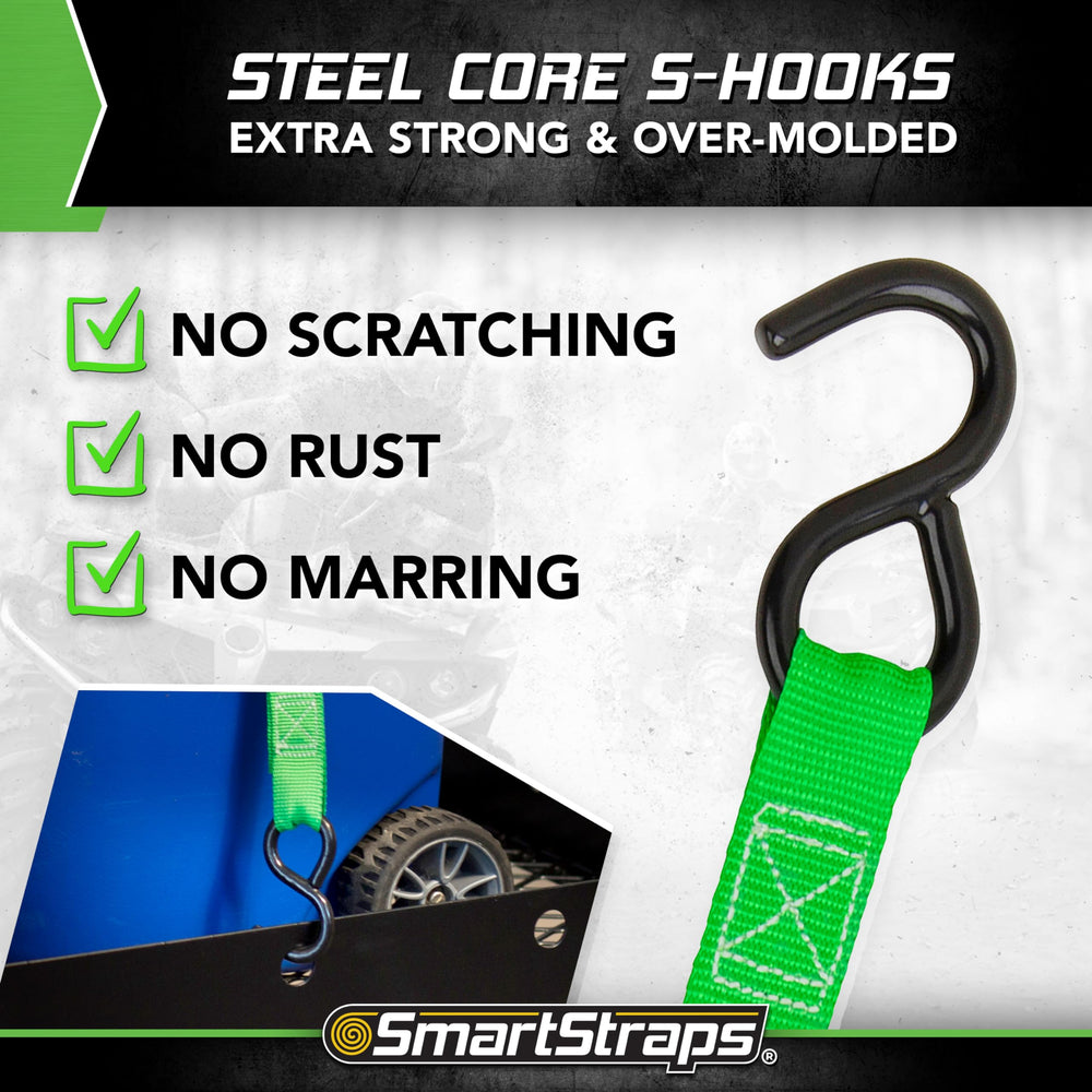 SMARTSTRAPS rubber bumper on cam buckle protecting cargo surfaces