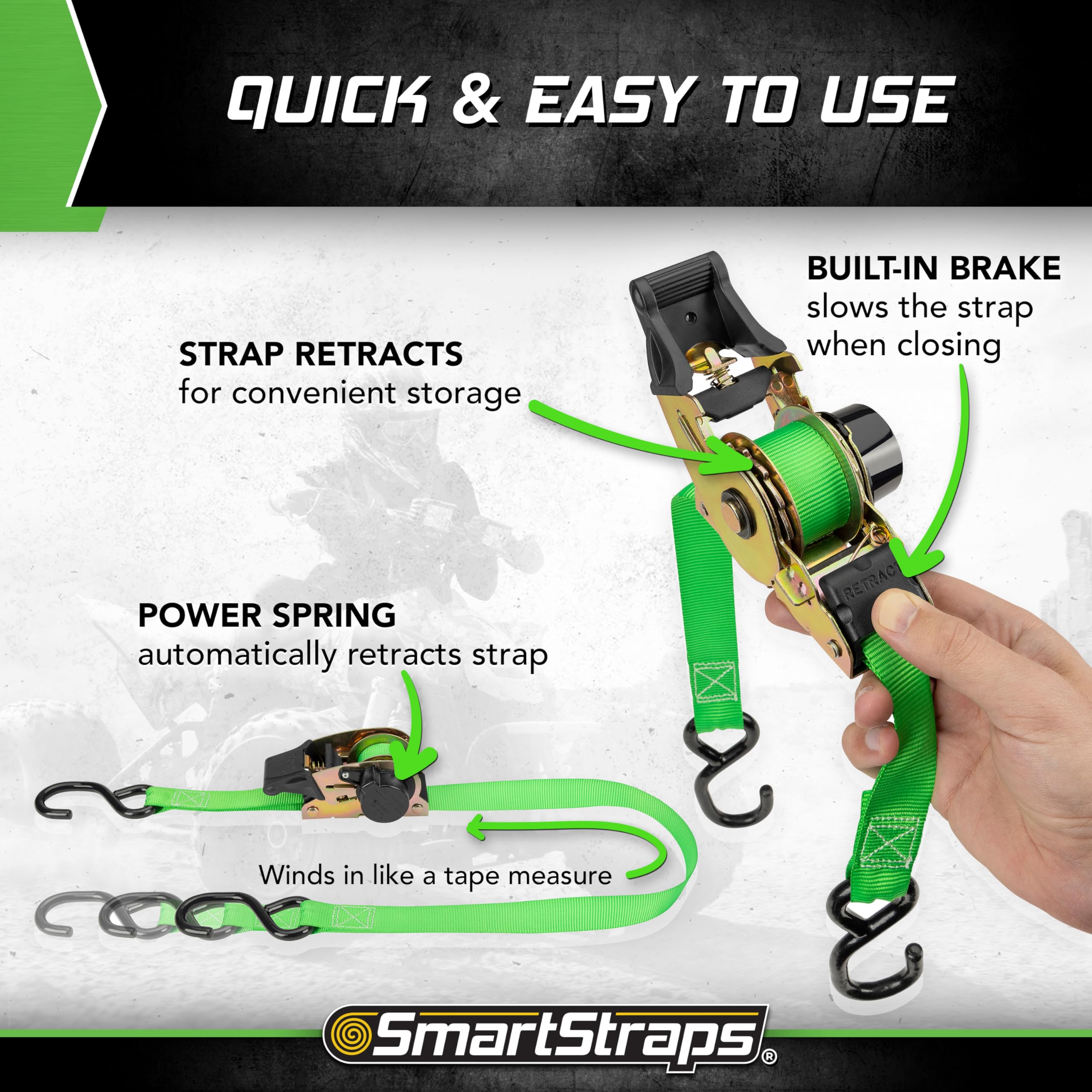 SmartStraps coated steel S-hook closeup protecting vehicle paint