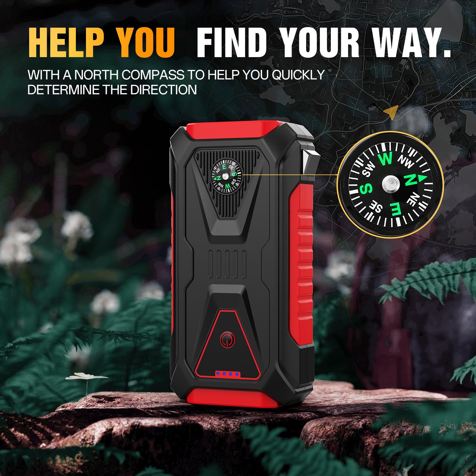SMENTJUMP LED flashlight modes lit, offering steady, SOS, and strobe visibility