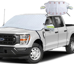Smeyta front view showing full-coverage silver shield protecting windshield and mirrors