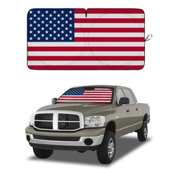 smilfuy USA flag front view showing full windshield coverage and cooling benefit
