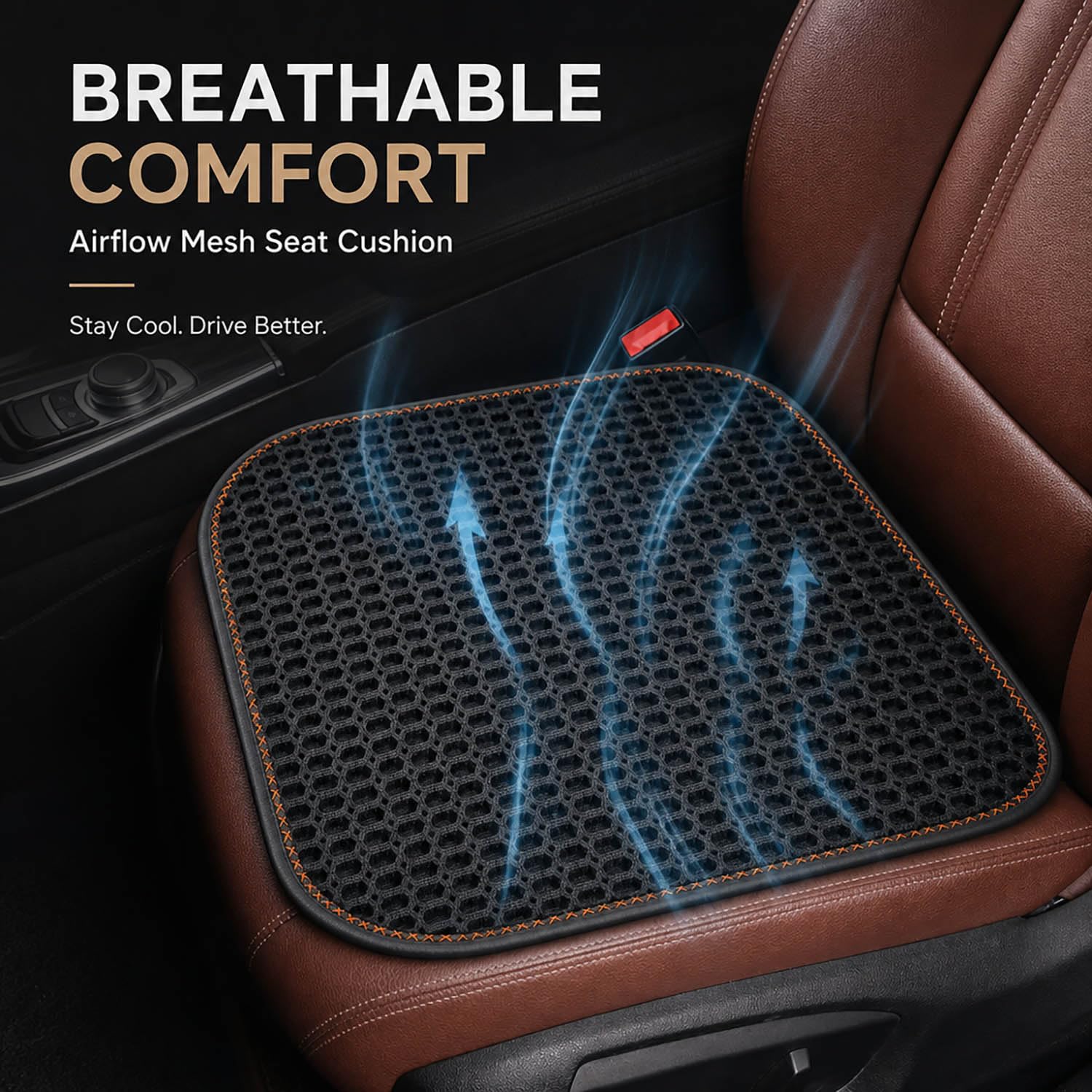 SMIUPIN close-up hexagonal mesh texture and airflow channels for heat reduction