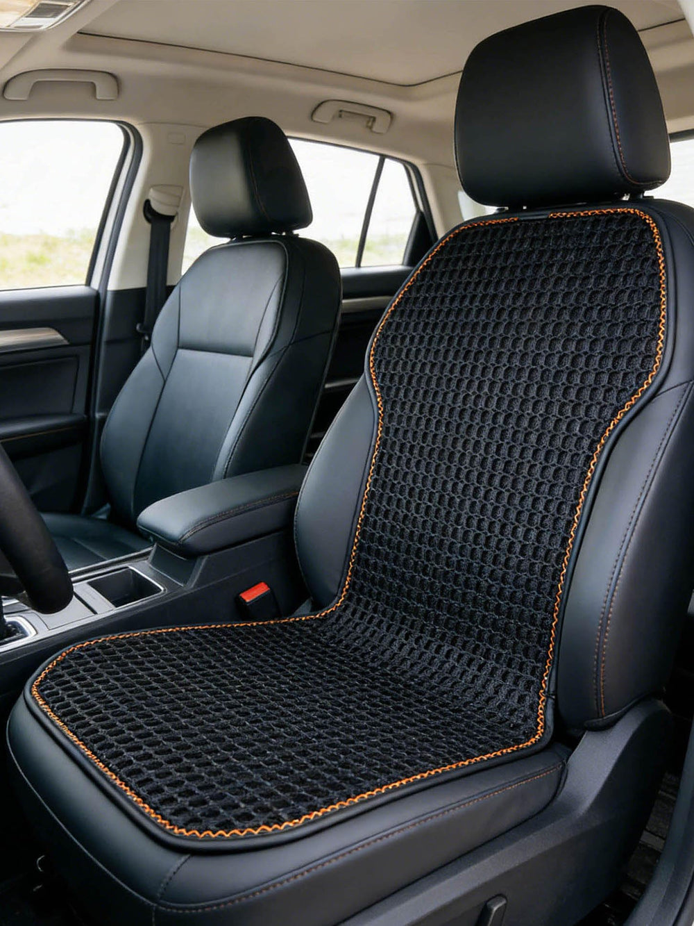 SMIUPIN front view black seat cushion showing breathable design and improved comfort