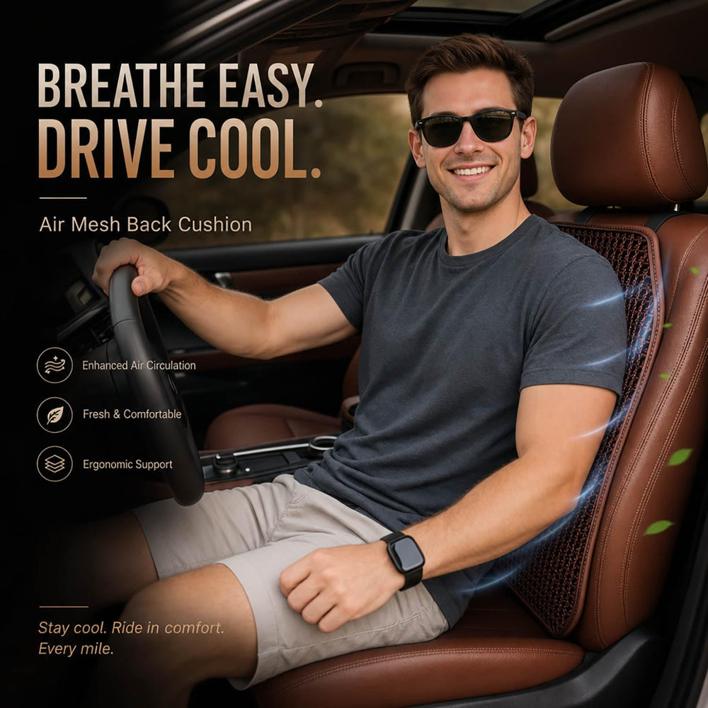 SMIUPIN installed on a car driver seat providing breathable support