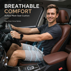 SMIUPIN seat cushion installed in car showing improved ventilation while driving