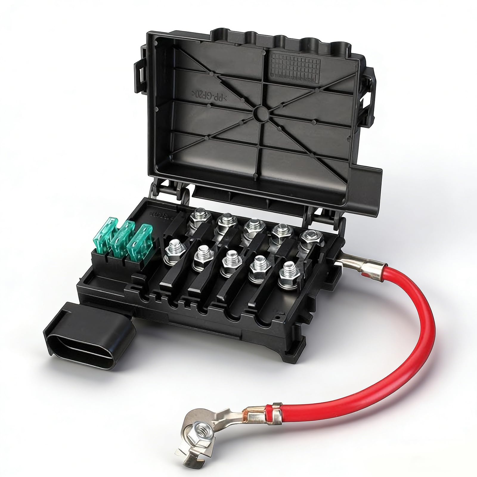 SMMS AUTO PARTS front view of fuse box battery terminal showing shape and fit benefit
