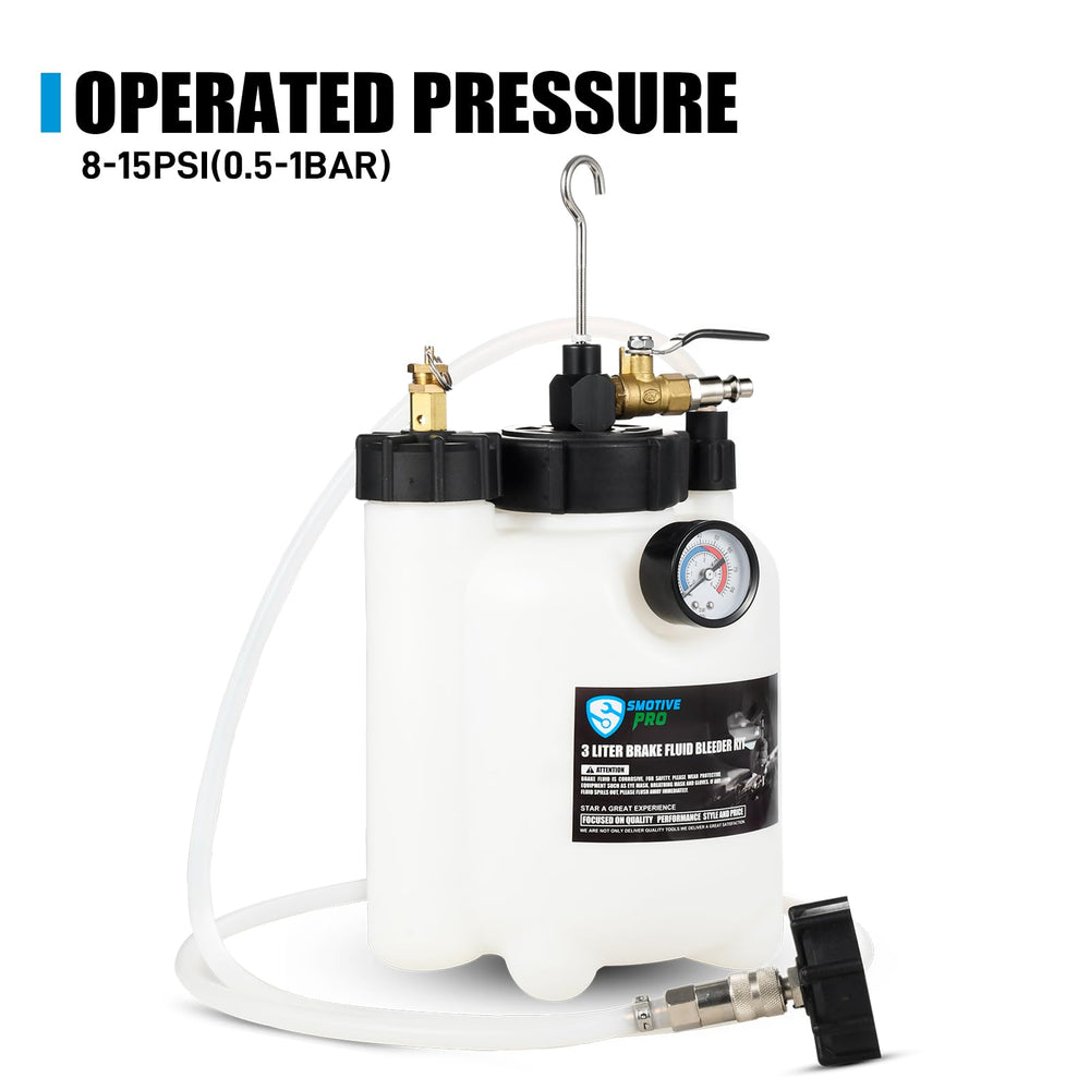 SMOTIVEPRO connected to car master cylinder demonstrating one-person brake bleeding