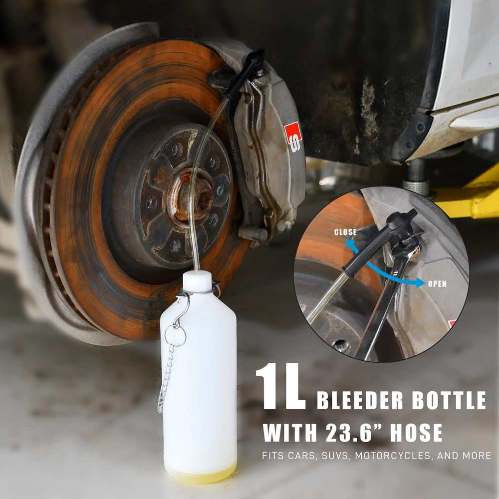 SMOTIVEPRO waste bottle with drained fluid for easy visual monitoring and clean disposal