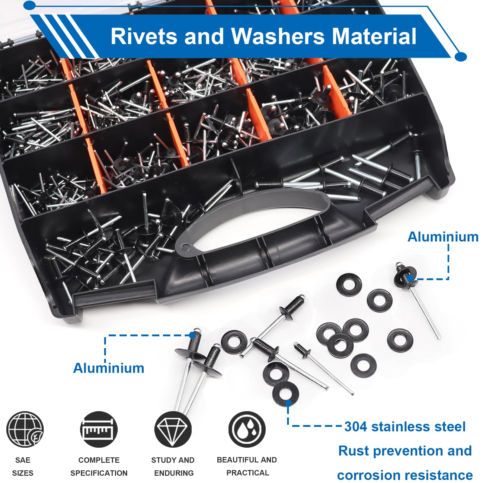 smseace rivet kit on a workbench showing portable organized setup benefit