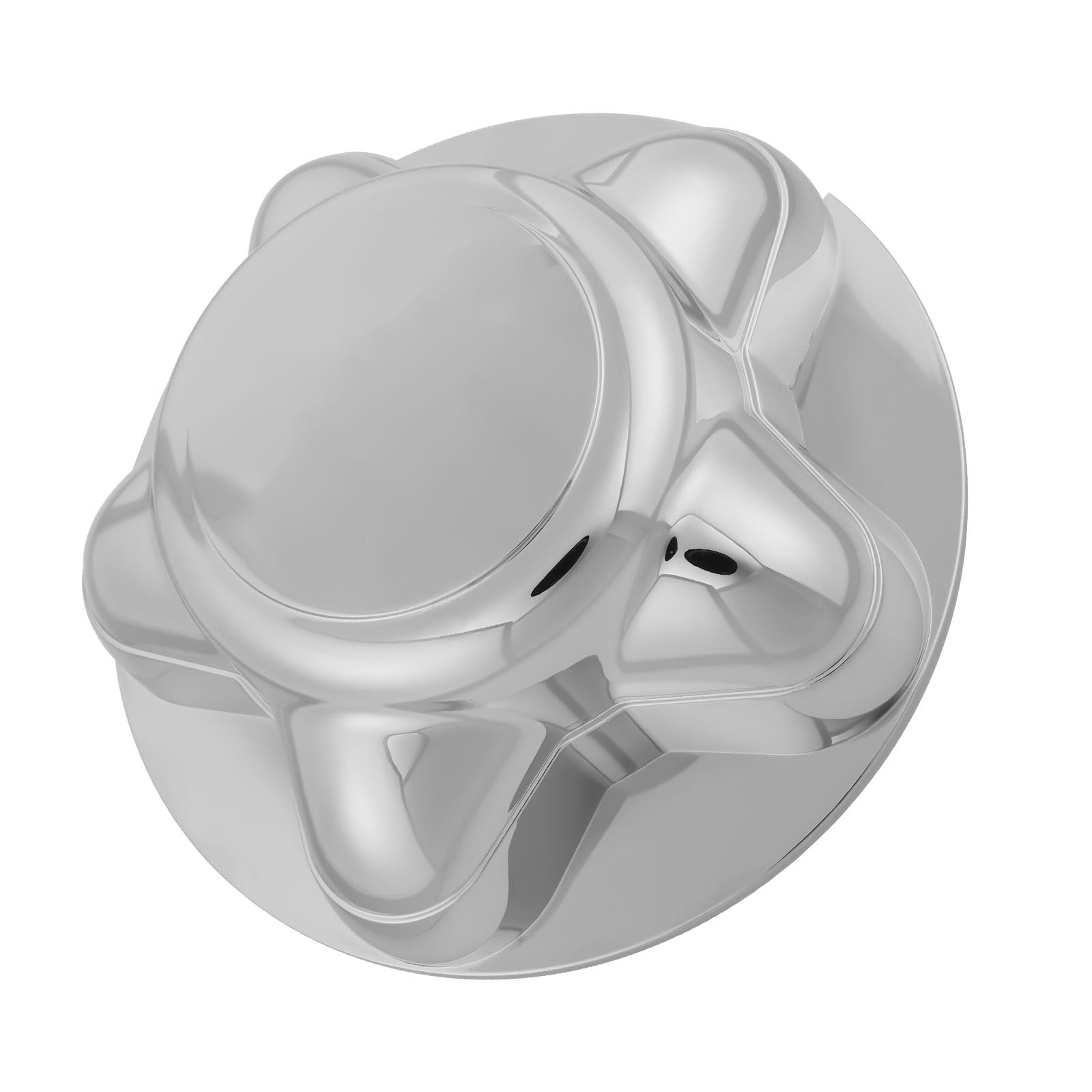snobli chrome center cap front view showcasing polished finish and upgraded wheel appearance