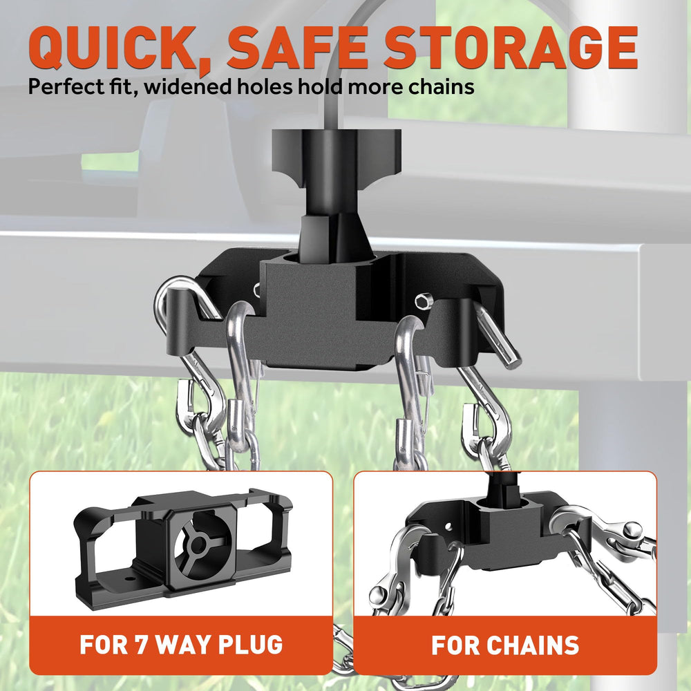 SnowyFox installed on trailer frame keeping plug elevated and protected
