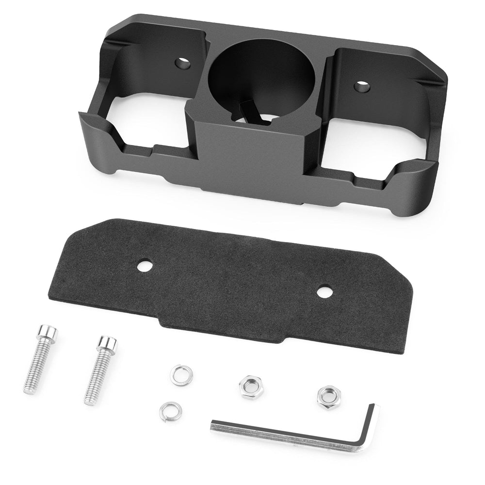SnowyFox holder beside ruler showing compact size and easy mount benefit