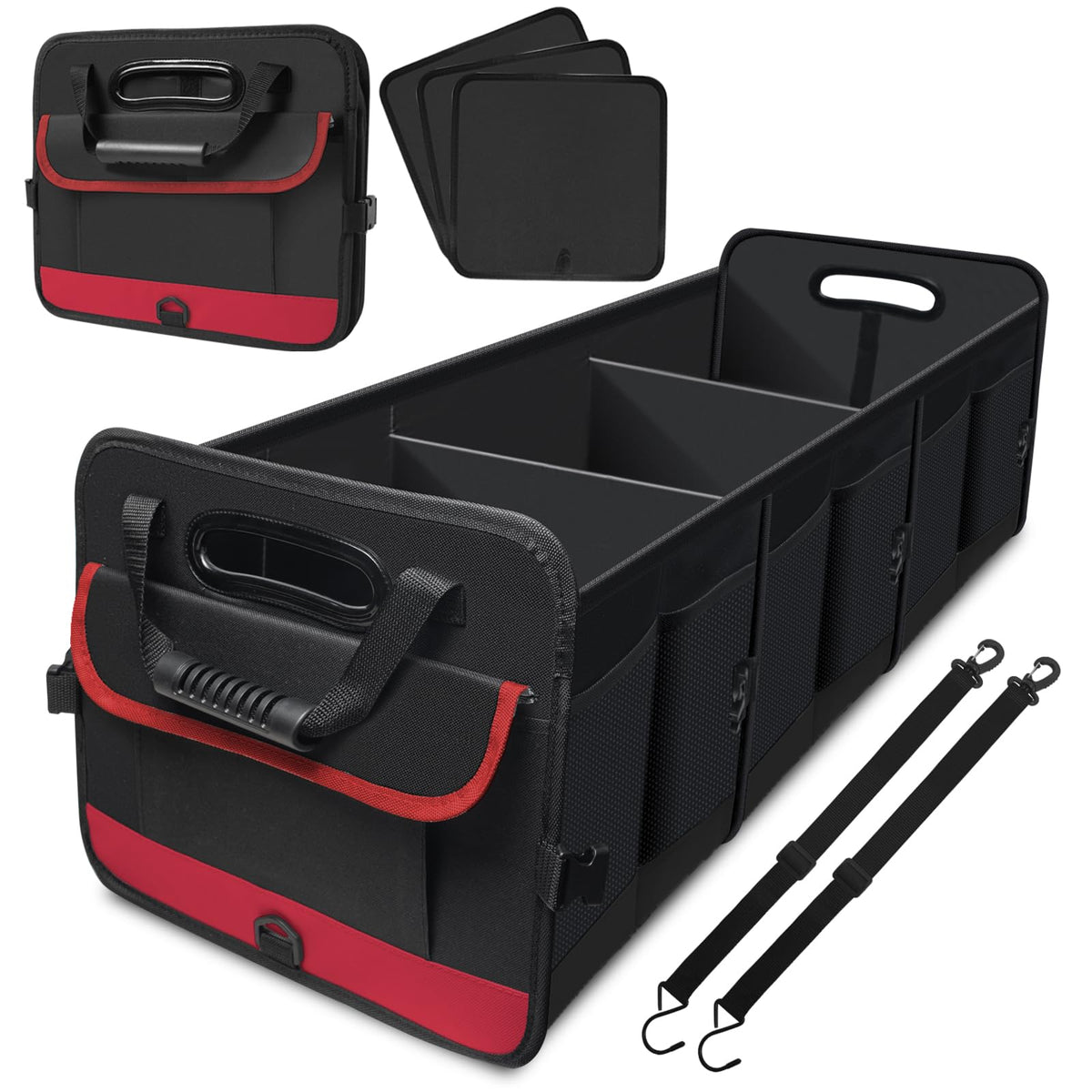 Snuopfy front view showing large 95L capacity and neat trunk organization benefit