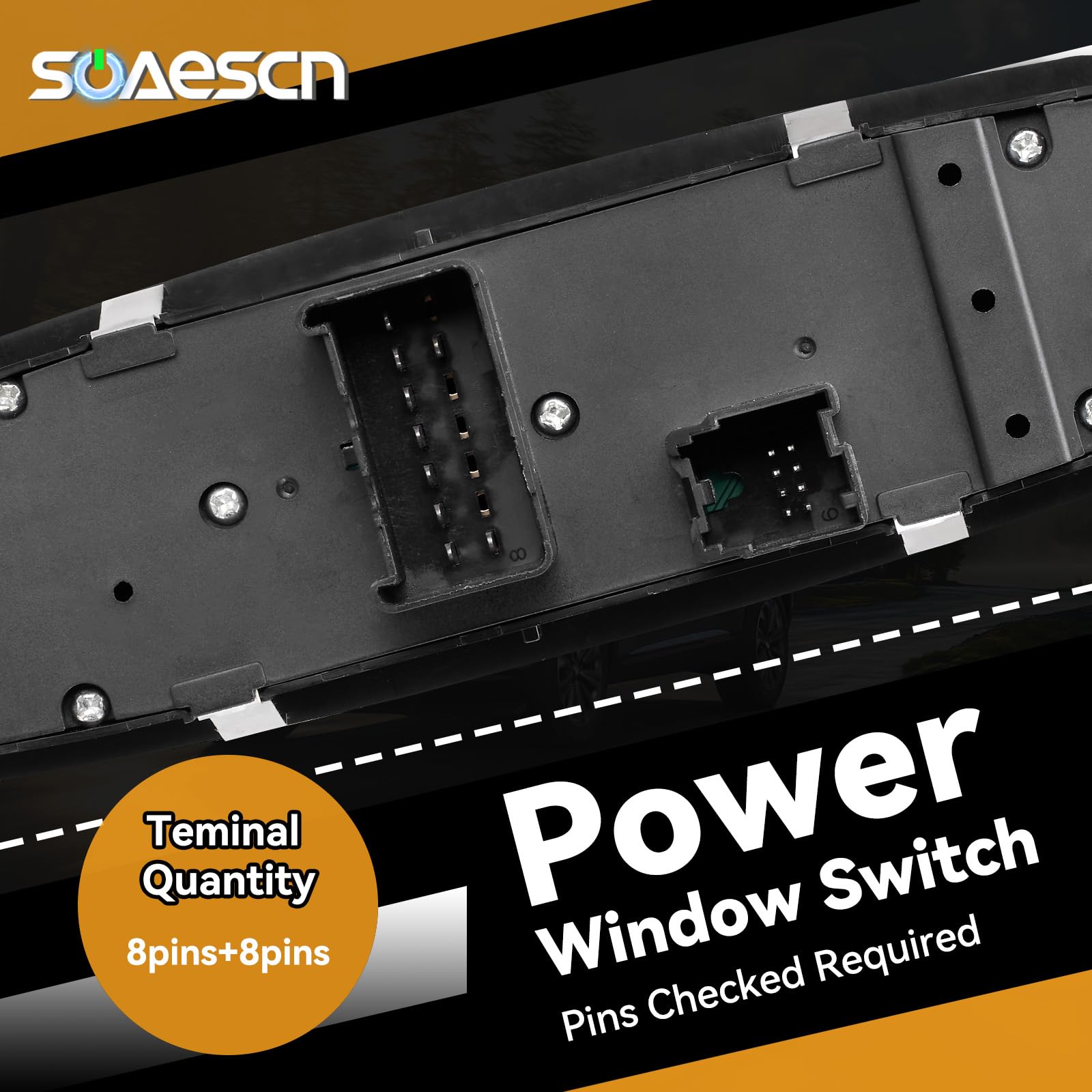 SOAESCN switch installed in door panel demonstrating straightforward trim fitment