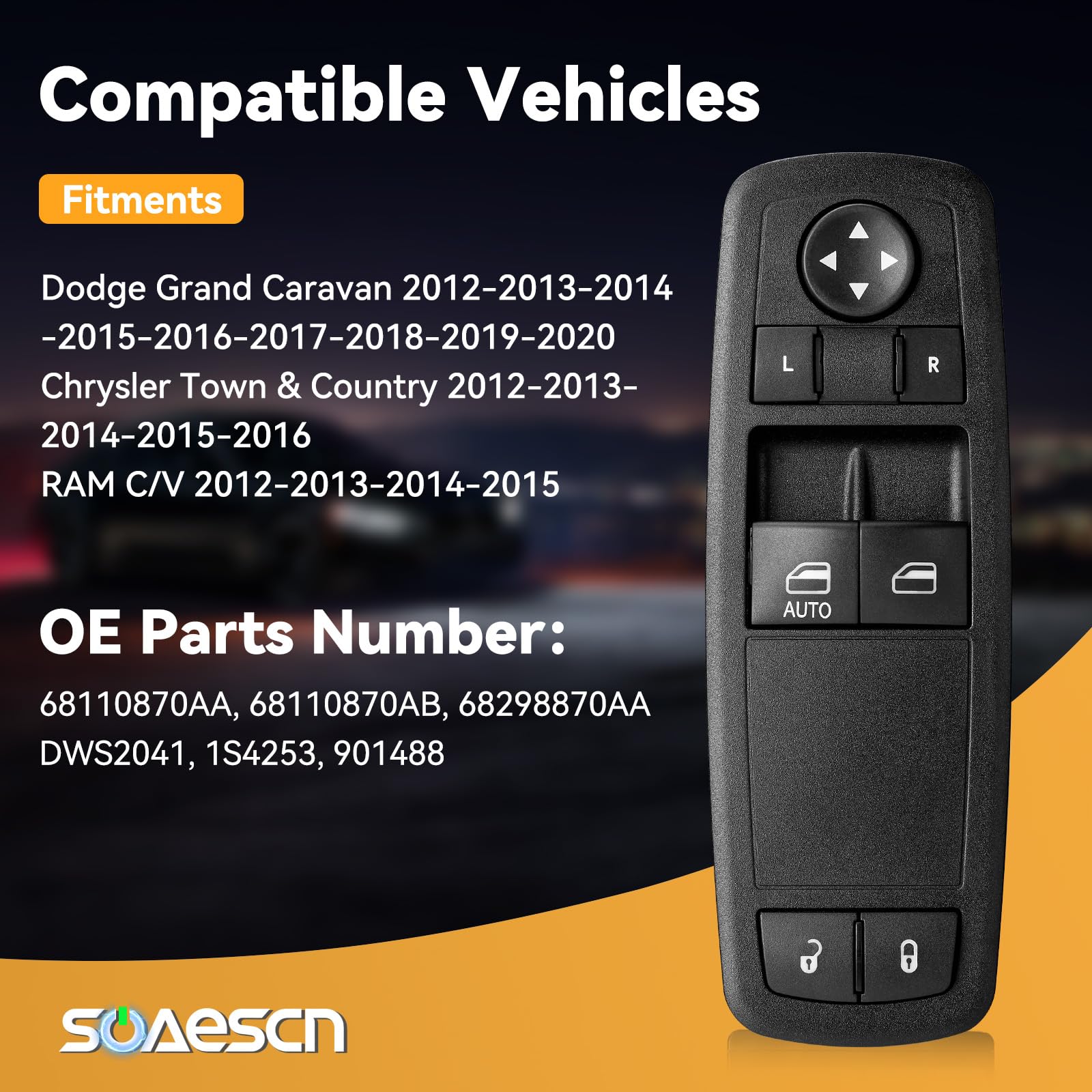 SOAESCN rear connector detail highlighting 8+8 pin fit for correct harness connection