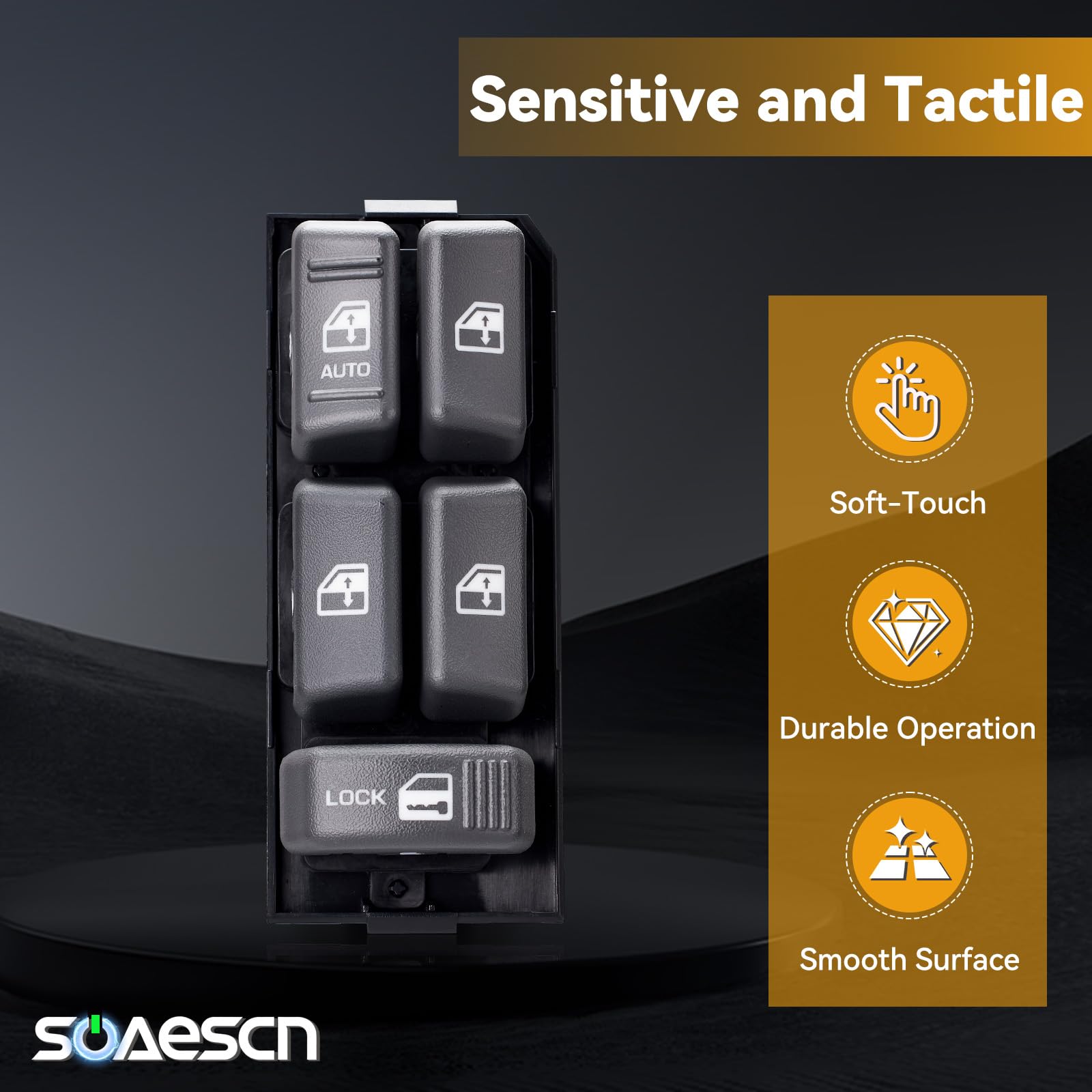 SOAESCN detail of buttons showing tactile feel and reliable control