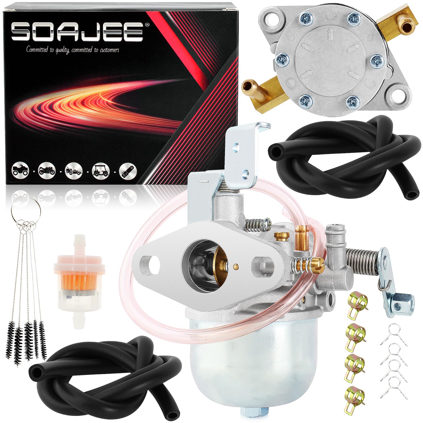 SOAJEE carburetor front view showing fit for EZGO, improves engine reliability