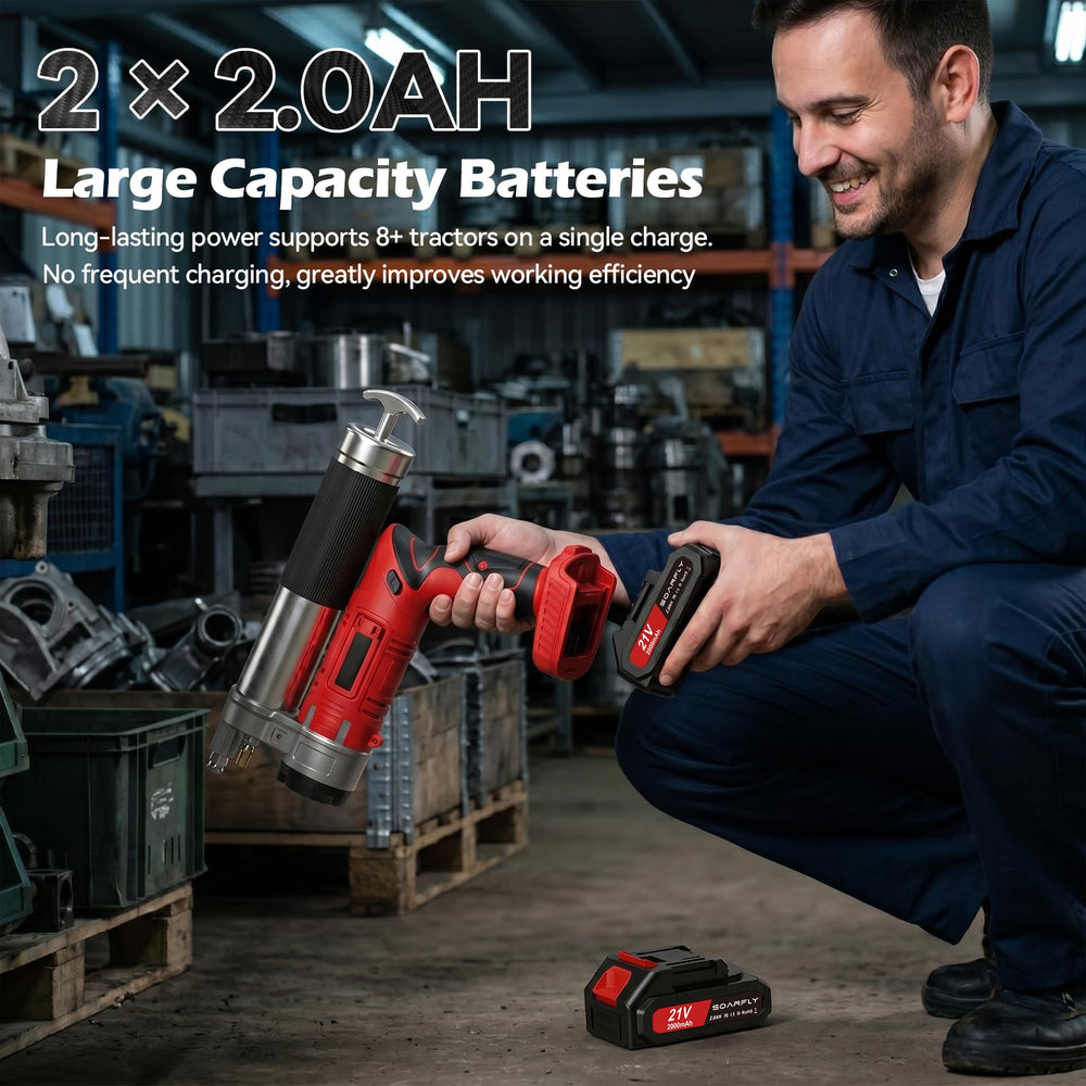 SOARFLY two 2.0Ah batteries installed for long runtime and swap convenience