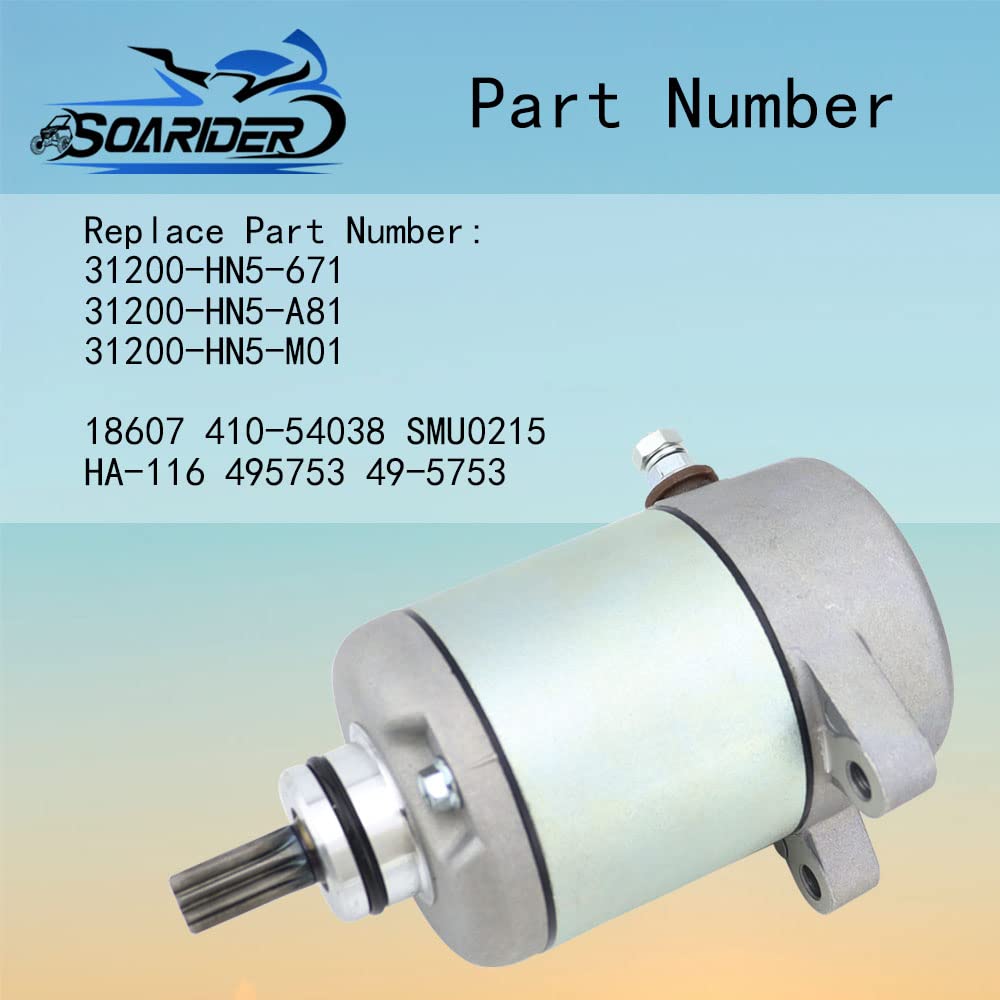 Soarider starter 9-tooth gear detail ensuring correct engagement
