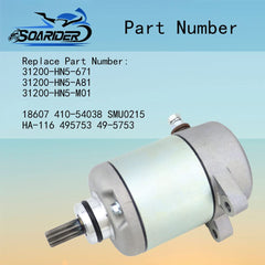 Soarider starter 9-tooth gear detail ensuring correct engagement