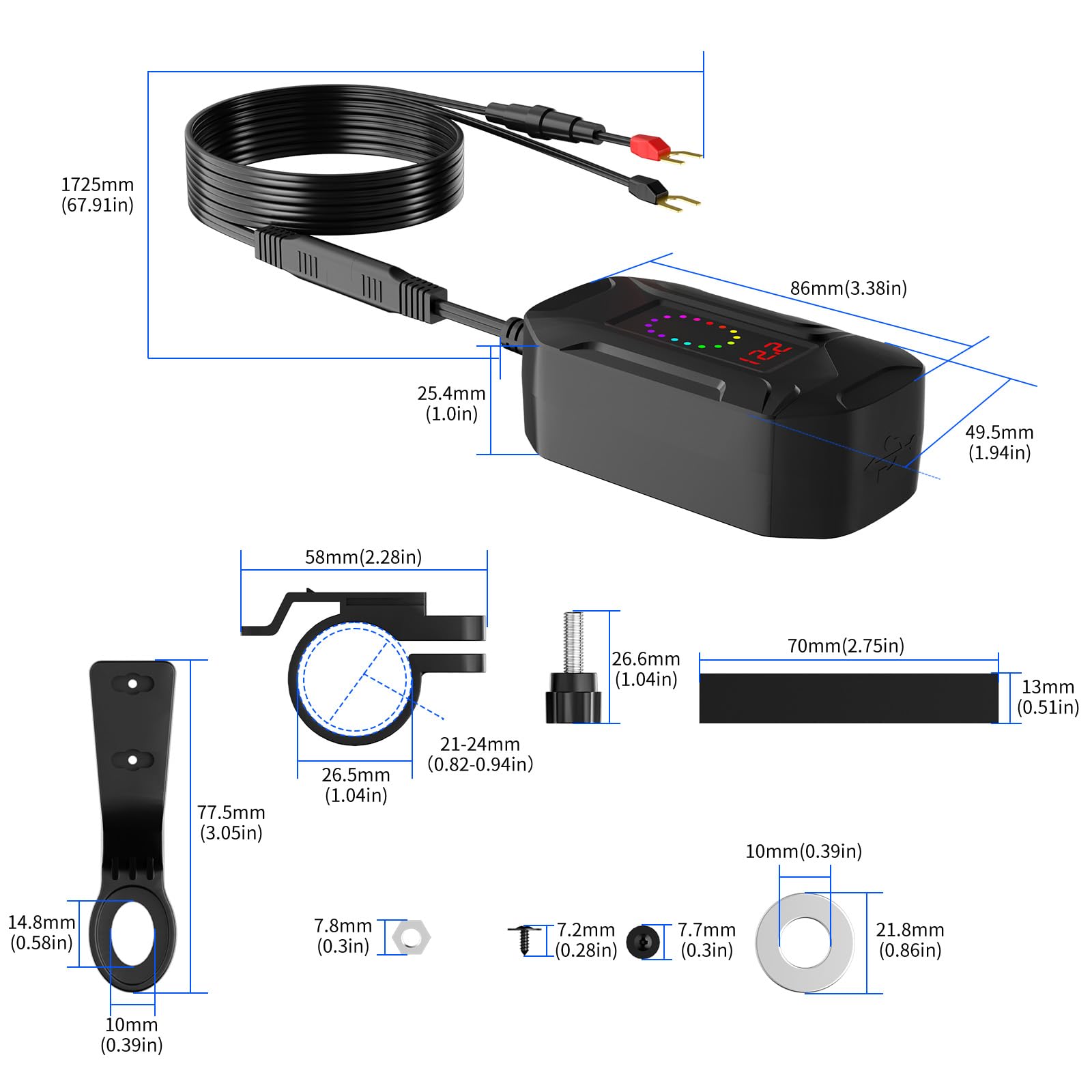 SOBMOTO lifestyle motorcycle ride setup powering phone and action camera