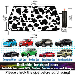 Socira cow print close-up fabric highlighting titanium-silver insulating benefit