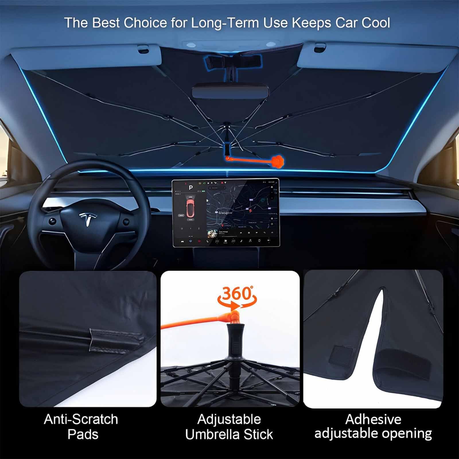 Socira cow print installed on windshield cooling interior and protecting dashboard benefit