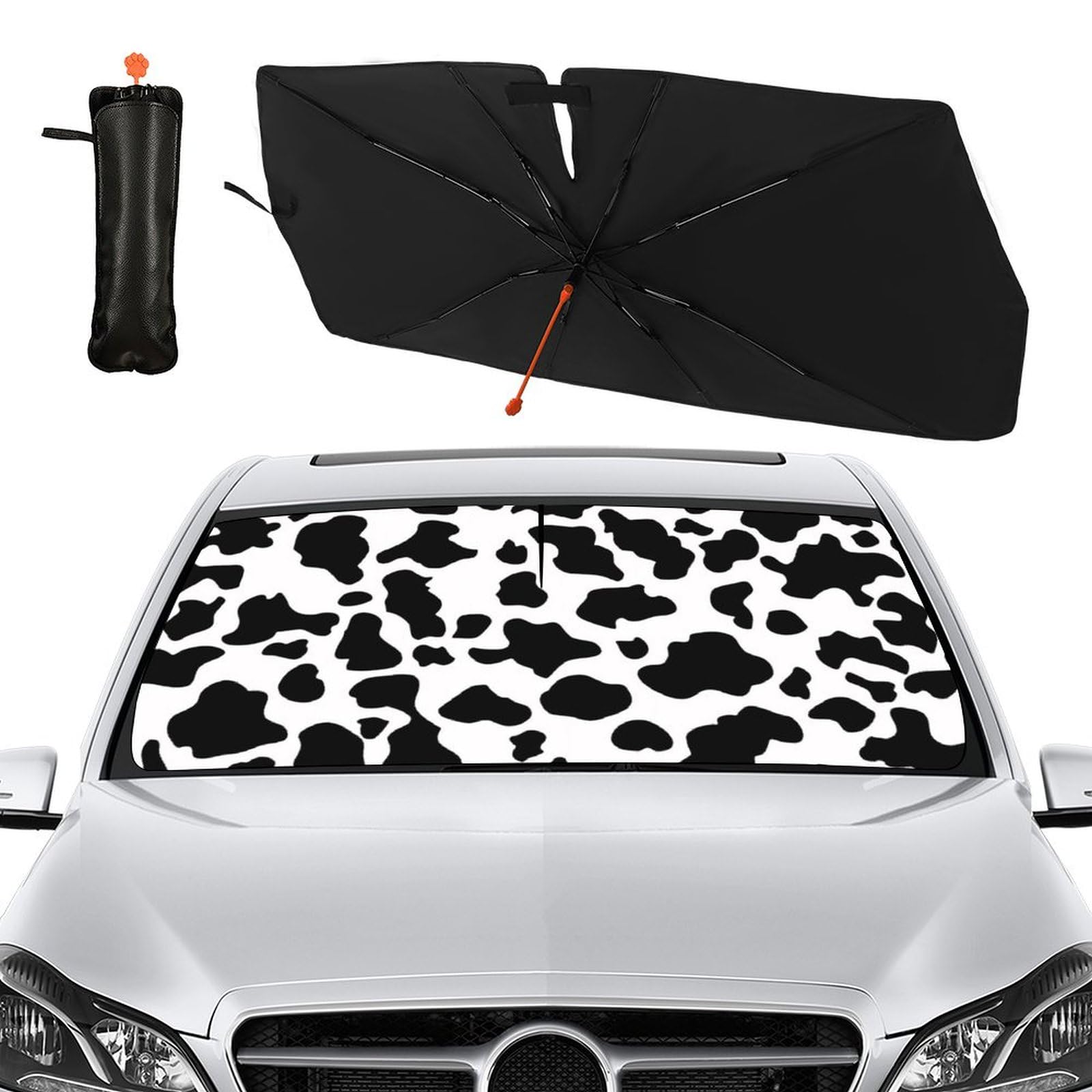 Socira cow print packaging and accessories showing included storage convenience benefit