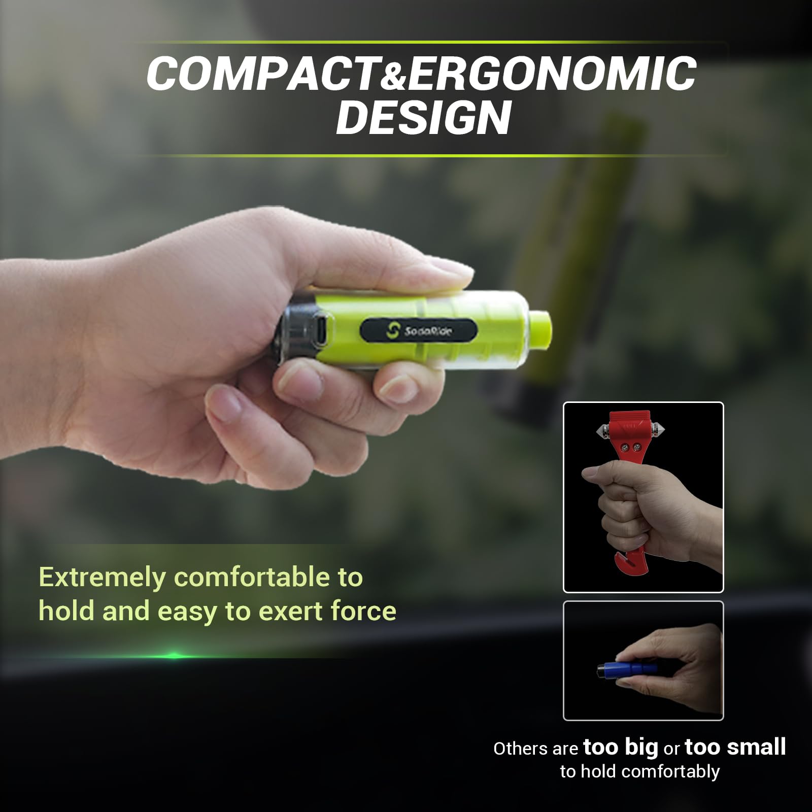 SodaRide tool next to keys to show scale and easy everyday carry convenience