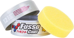 SOFT99 open tin with included applicator sponge showing ready-to-use convenience