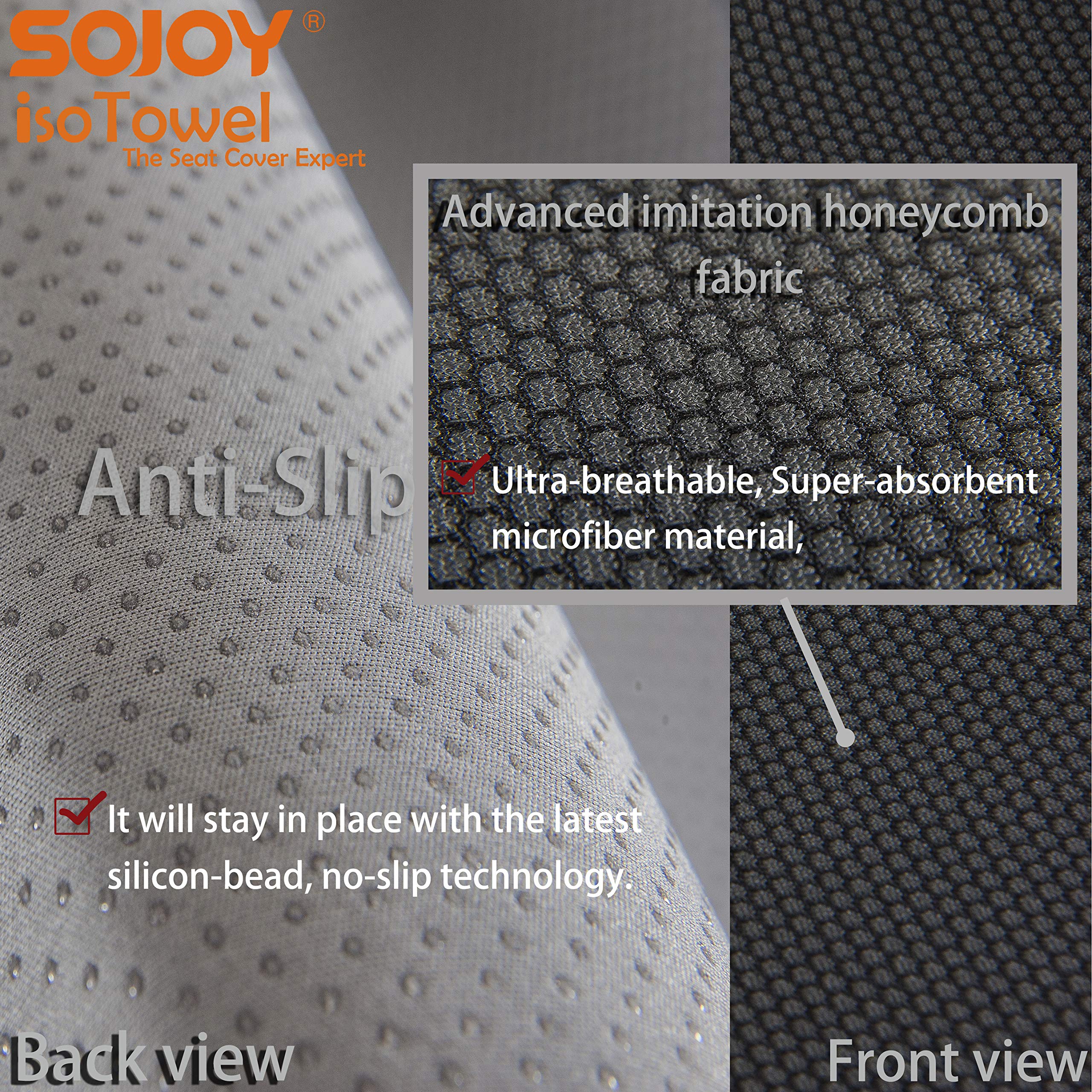 Sojoy sewn label and snap fastener detail highlighting secure attachment
