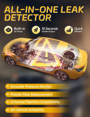 Solary in use under car hood speeding leak detection on EVAP