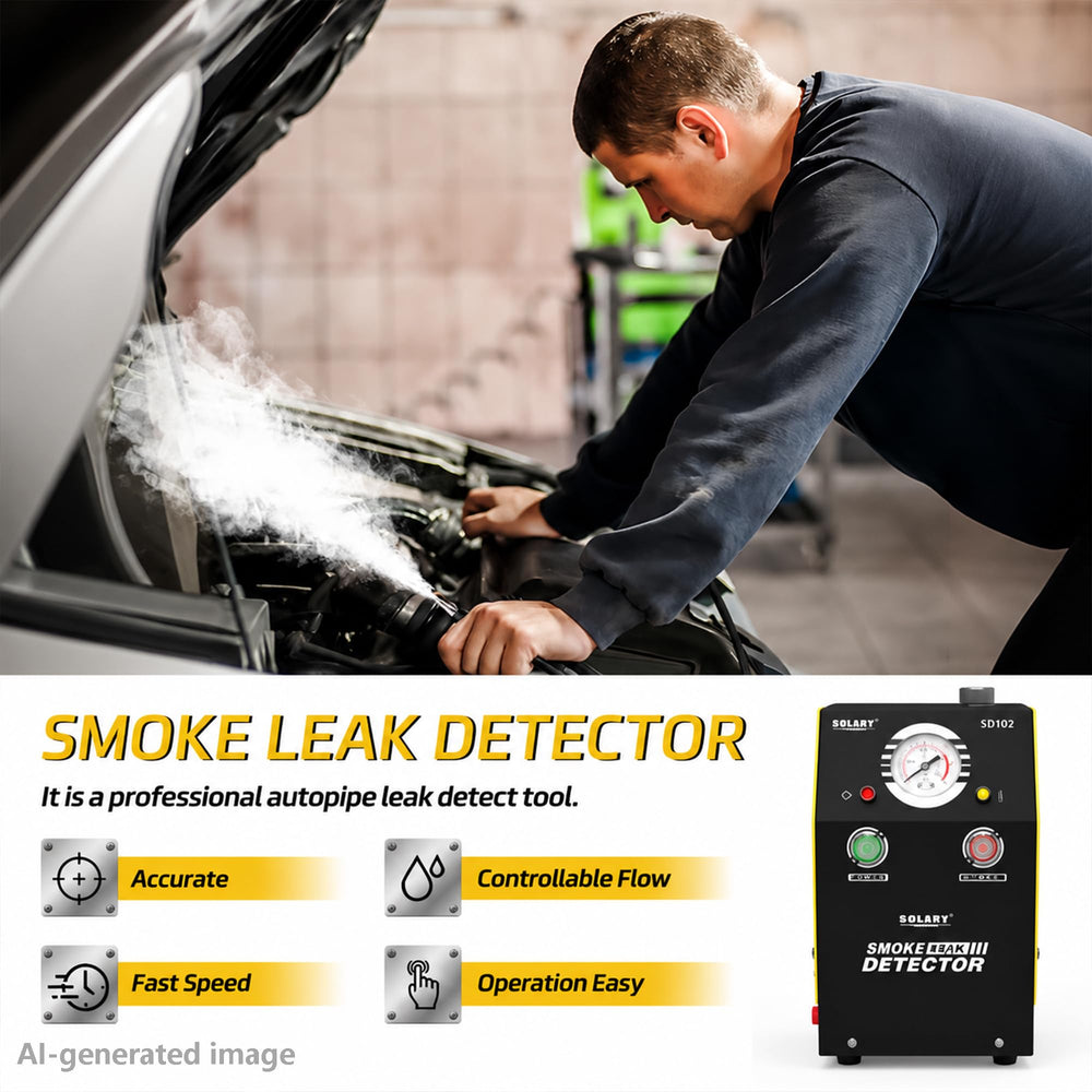 Solary SD302 producing dense smoke to reveal hose and gasket leaks