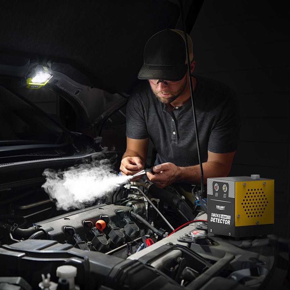 Solary connected to exhaust joint demonstrating accurate leak tracing