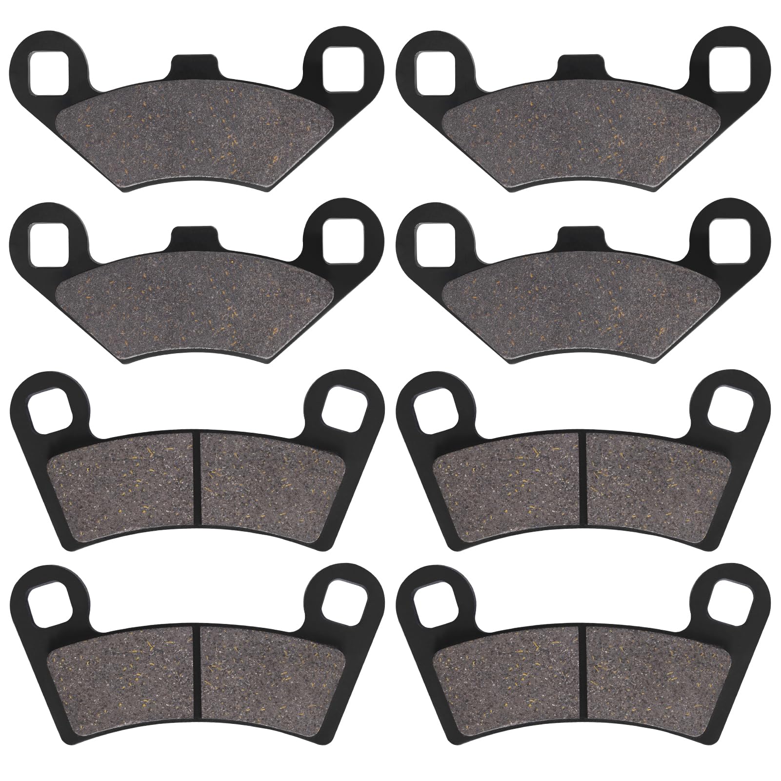 SOLLON full front and rear brake pad kit packaging showing contents and fitment
