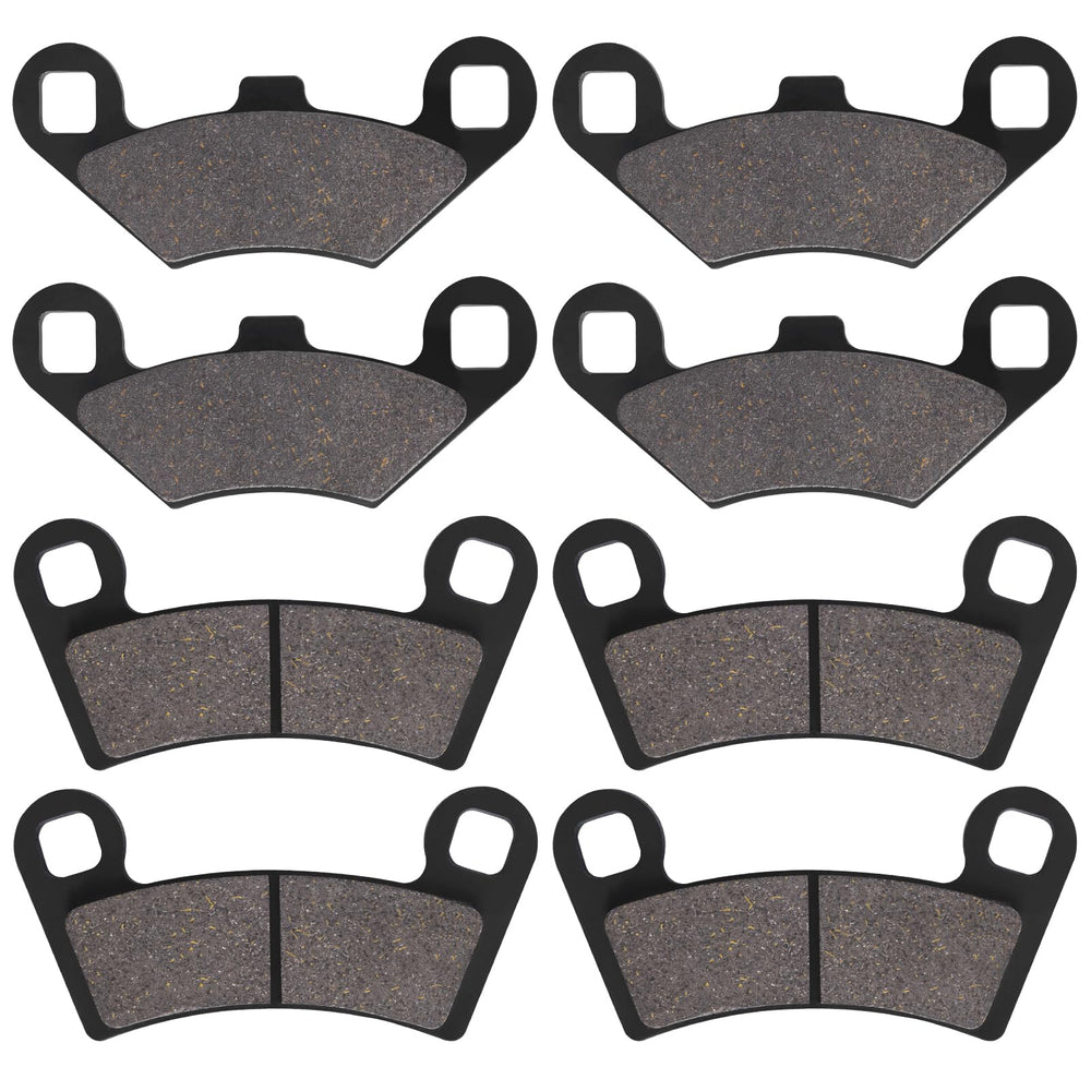 SOLLON full front and rear brake pad kit packaging showing contents and fitment